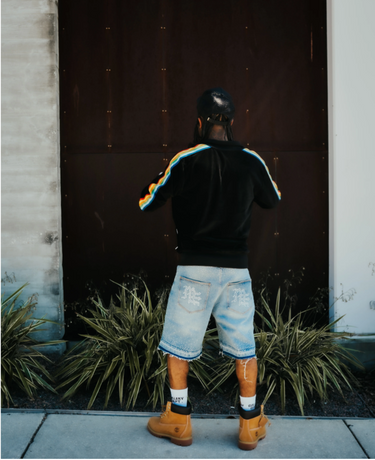 Mixed Emotion - ME Rhinestone Shorts - Blue - Clique Apparel
