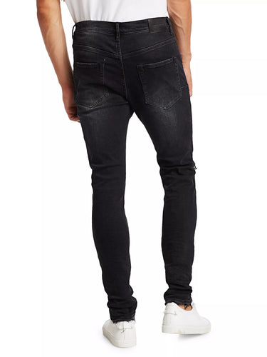 Purple - P002 Black Repair Jeans (P002 - BLR) - Clique Apparel