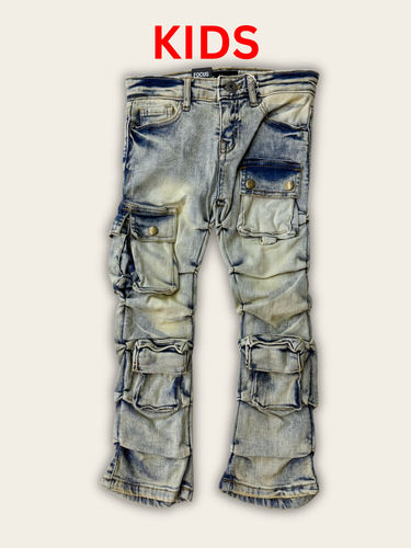 Focus - Kids CGO Stacked Jeans - Ice Blue 5226J - Clique Apparel