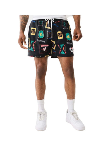 True Religion - Folk Print Shorts - Black - Clique Apparel