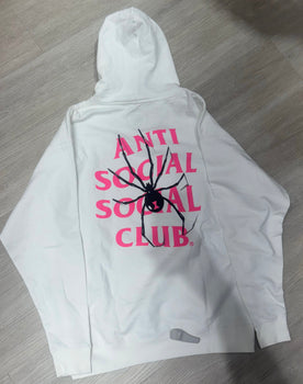 Anti Social Social Club - Pink Letter Black Spider - White - Clique Apparel