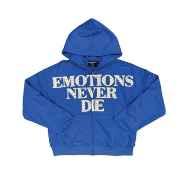 Mixed Emotion - Blue End Rhinestone Hoodie - Blue - Clique Apparel