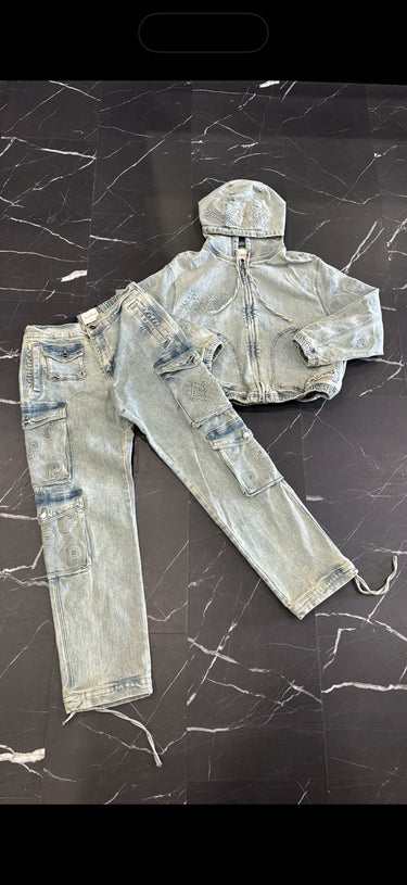 LP - Denim Set Cut Crop Denim - - Clique Apparel