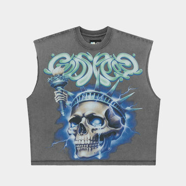 Godspeed- Liberty Tears Sleeveless - Grey Wash - Clique Apparel