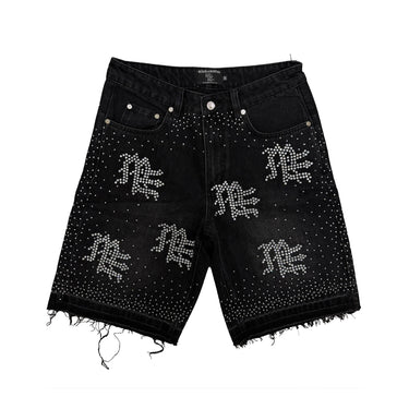 Mixed Emotion - ME Rhinestone Shorts - Black - Clique Apparel