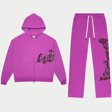 Godspeed - OG Logo Sweatsuit- Pink Plaid - Clique Apparel