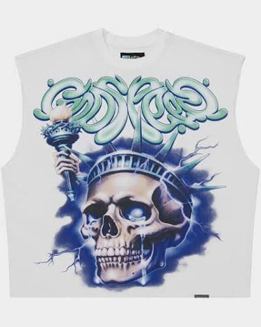 Godspeed- Liberty Tears Sleeveless - White - Clique Apparel