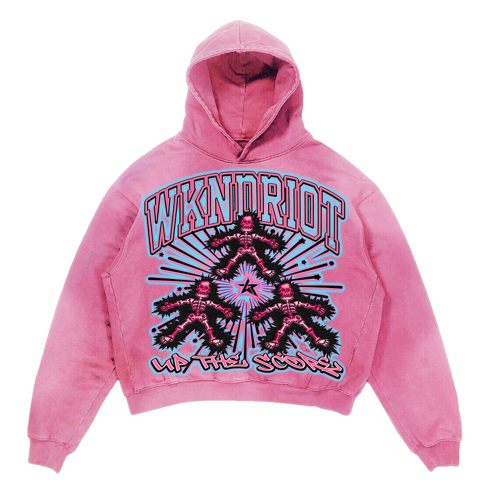 Wnkd Riot - Up the Score Pink Hoodie