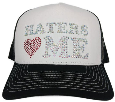 Haters Love Me Rhinestone Trucker Hat – Multi color - Clique Apparel