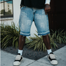 Mixed Emotion - ME Rhinestone Shorts - Blue - Clique Apparel