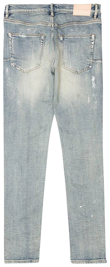 Purple - P001 Light Indigo Paint Blowout Jeans (LIA) - Clique Apparel
