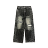 Mixed Emotion- Grey Stone Baggy Jeans - Clique Apparel