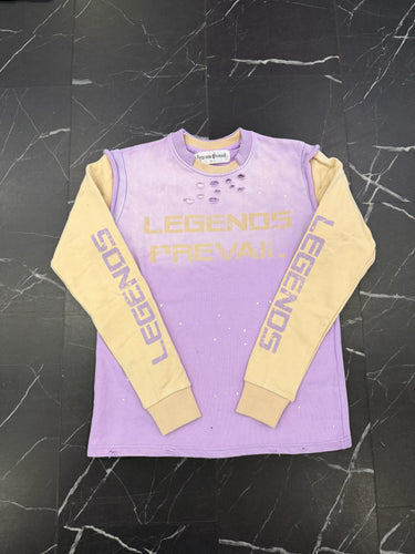 LP - Twofer Crew Neck Purple - Clique Apparel