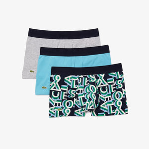 MEN’S LONG STRETCH COTTON BOXER BRIEF / WHITE / BLUE / GREY CHINE • VXB3-PACK - Clique Apparel