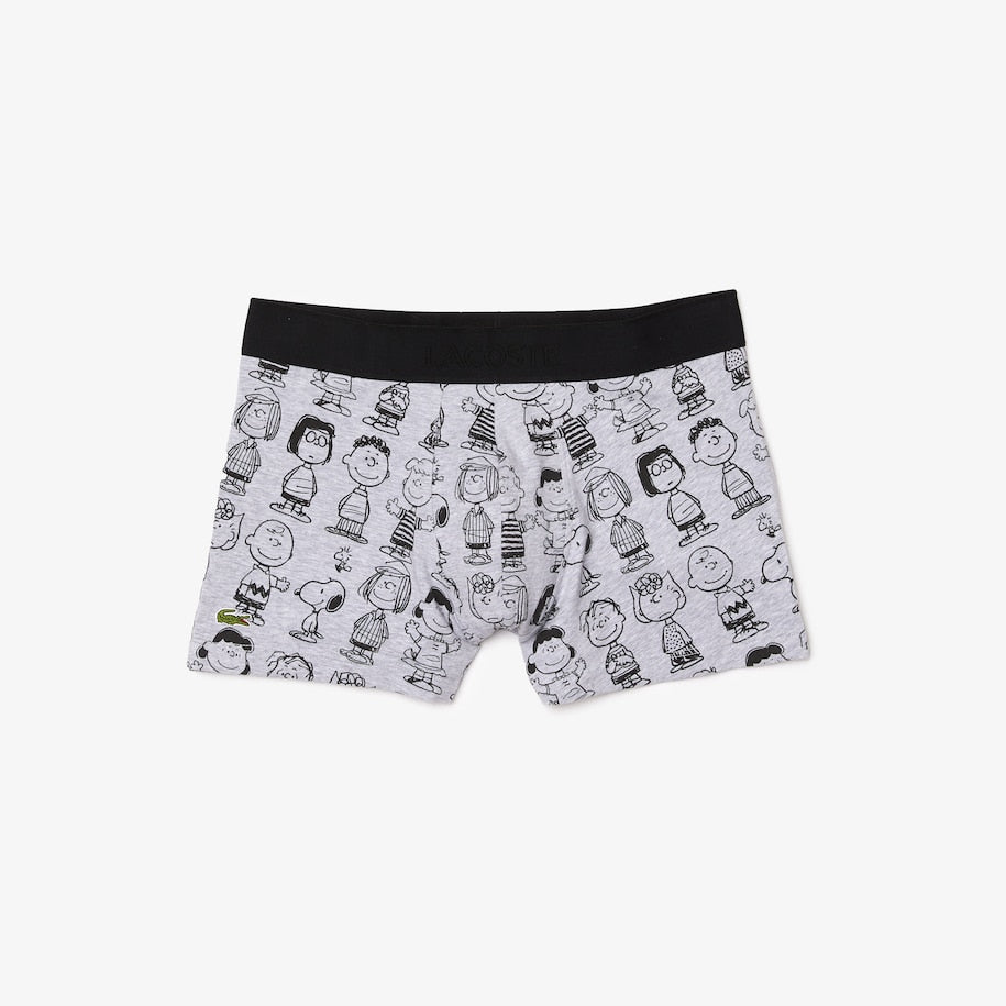 MEN’S LACOSTE X PEANUTS LONG ORGANIC COTTON BOXER BRIEFS GREY - Clique Apparel