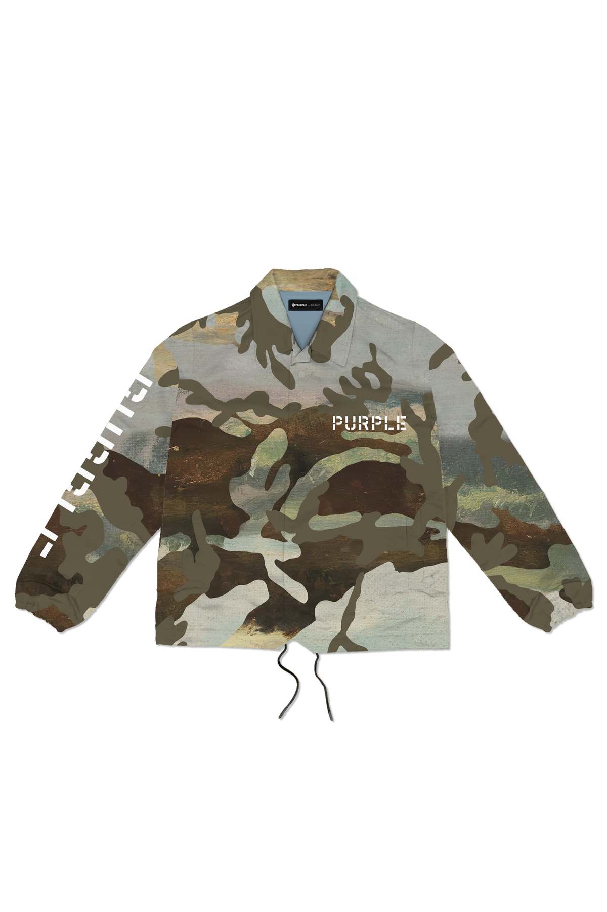 Purple Brand – Camo Reversible Snap Front Coaches Jacket - Clique Apparel