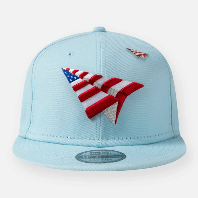 Paper Plane - American Dream Crown Old School Snapback - Powder Blue - Clique Apparel