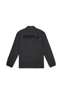 Purple Brand - Black Reversible Snap Front Coaches Jacket - Clique Apparel