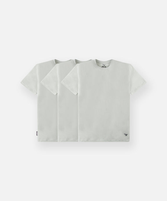 Paper Plane - Essential 3-Pack Tee - Metal - Clique Apparel