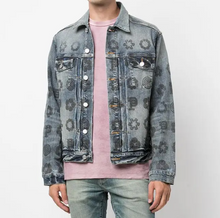 Load image into Gallery viewer, Purple Brand Monogram - Leopard Print Denim Jacket - Blue - Clique Apparel