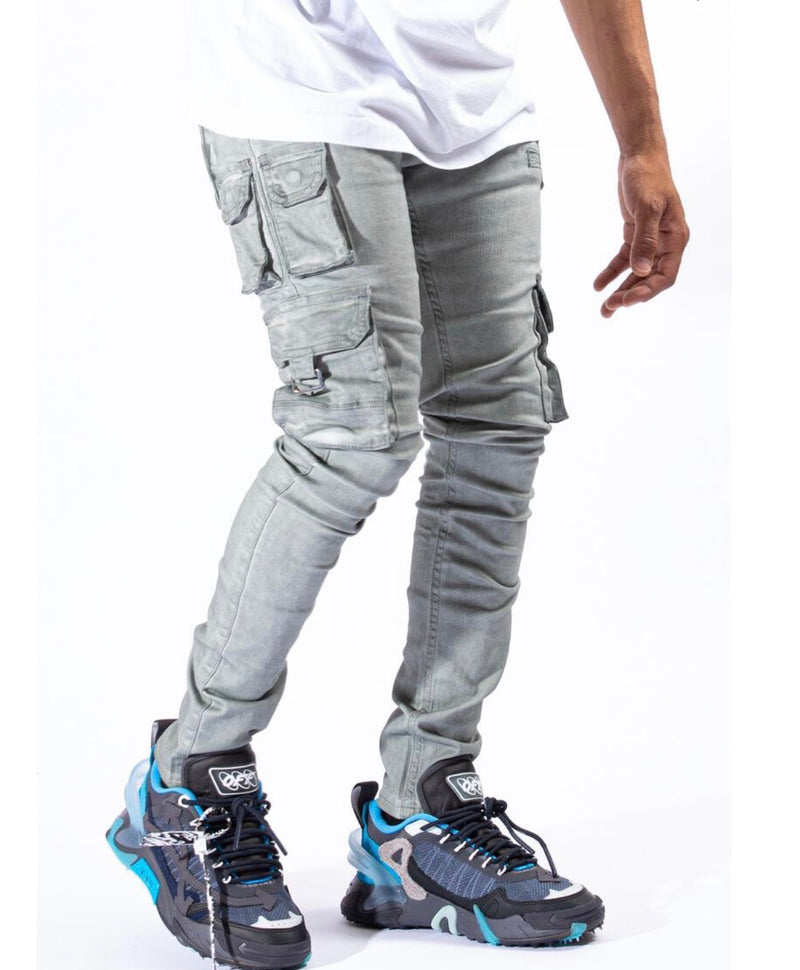 SERENEDE TIMBERWOLF CARGO JEANS (ARCTIC GREY) - Clique Apparel