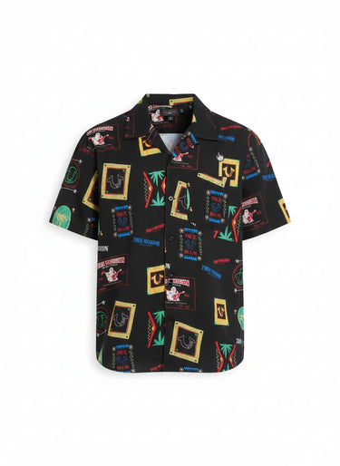 True Religion - SS Camp Collar Resort Shirt - Black - Clique Apparel
