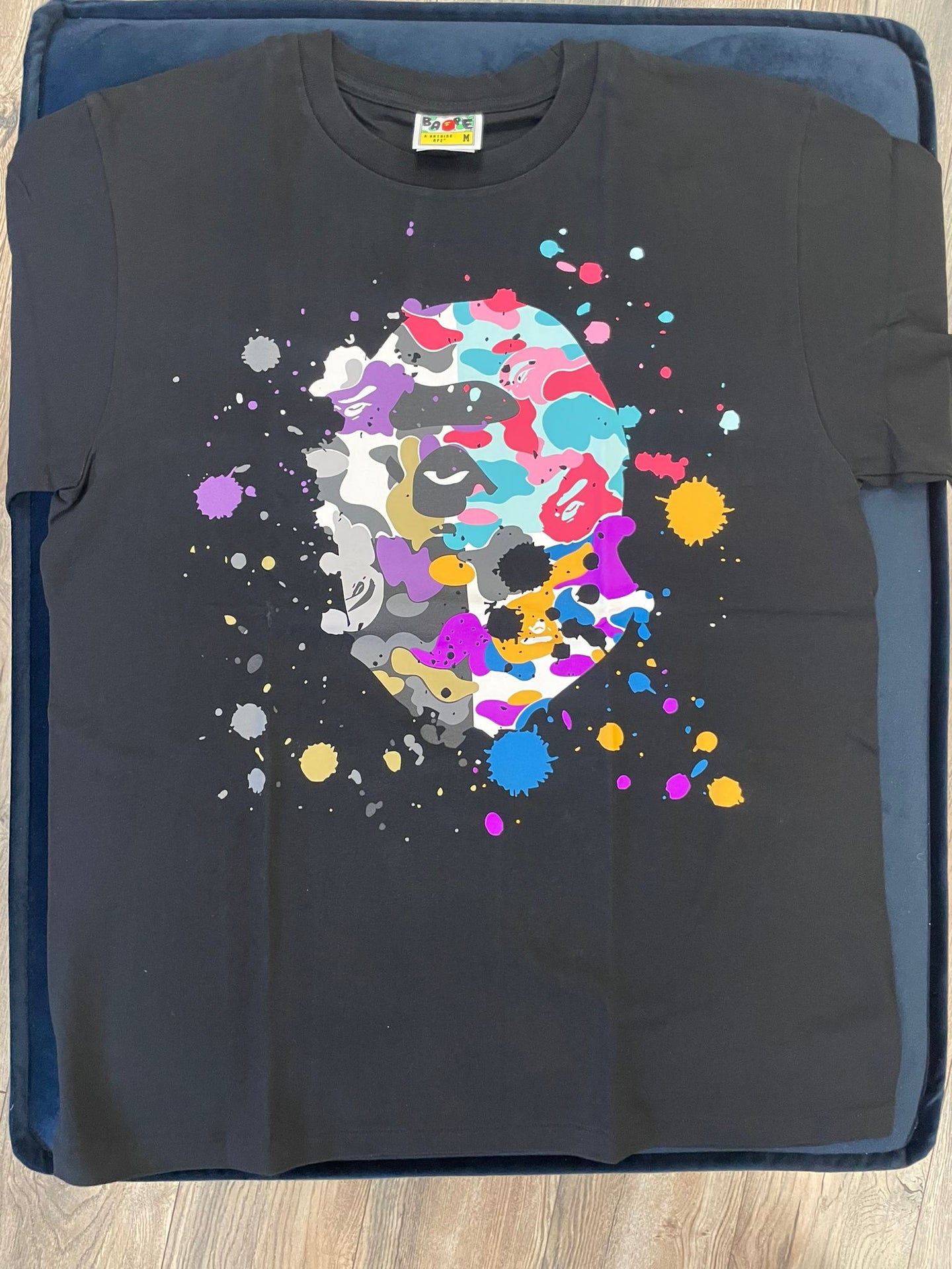 Bape - Multicolor Splatter Tee - Black