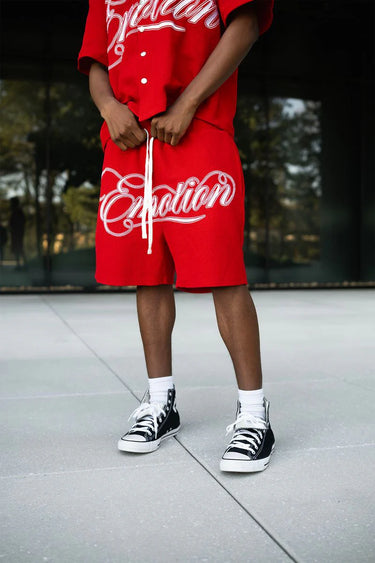 Mixed Emotion- Red “Signature” Shorts - Clique Apparel