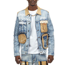 Load image into Gallery viewer, SMOKE RISE UTILITY FASHION DENIM JACKET (BOWERY BLUE) JJ21502 - Clique Apparel