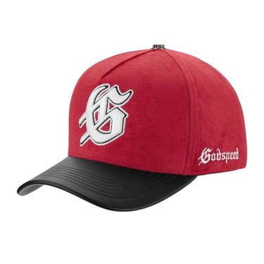 Godspeed - Insignia Leather suede hat- Red black - Clique Apparel
