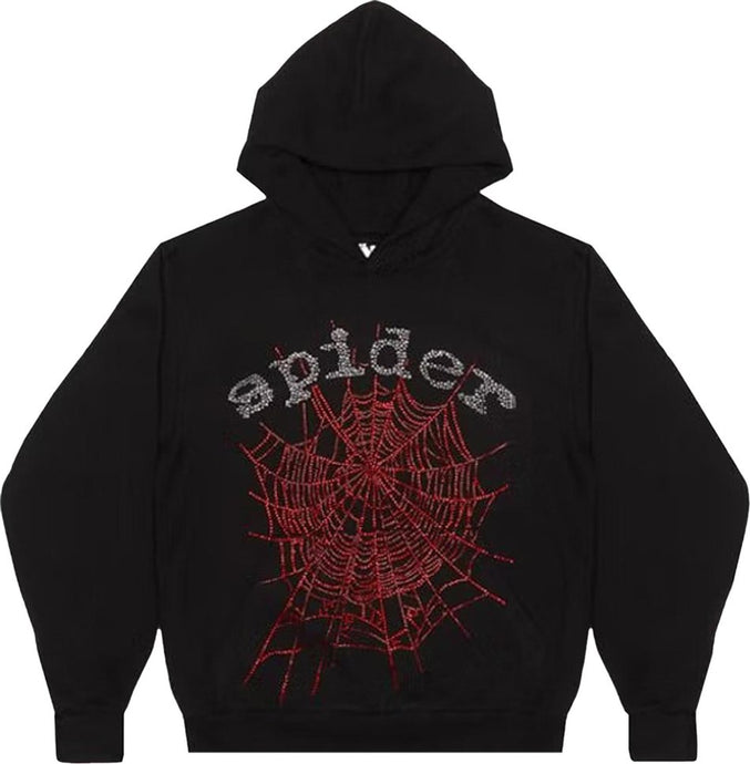 Spyder - Red Rhinestones Pullover Hoodie - Black - Clique Apparel