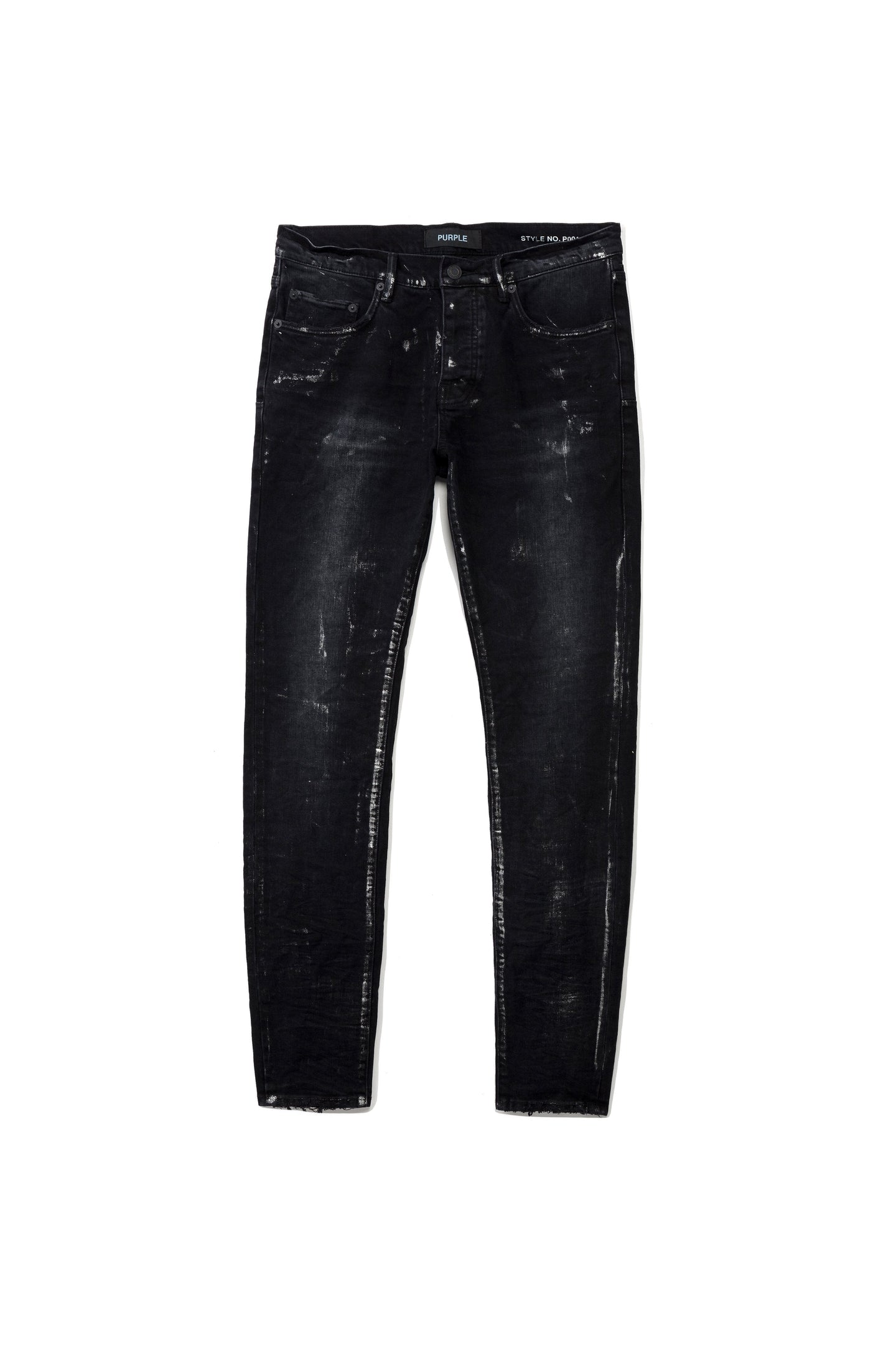 Purple - P001 Low Rise Skinny Jean Black Wash Metallic Silver - Clique Apparel