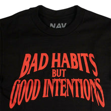 Load image into Gallery viewer, Vlone - NAV Bad Habits Good Intentions Tee - Black - Clique Apparel