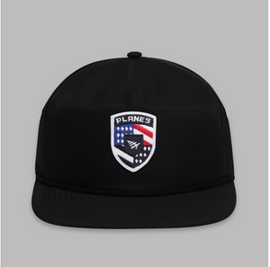 Paper Plane Starboard Strapback Hat Black - Unisex - Clique Apparel