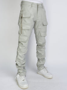 Politics - Stacked Cargo PU Leather Murphy554 - Grey - Clique Apparel