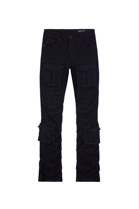 Smoke Rise - Stacked Utility Twill Pants - Black - Clique Apparel