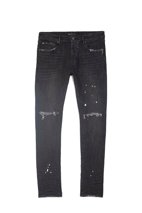 Purple - P001 Low Rise Skinny Jean Black Overspray - Clique Apparel