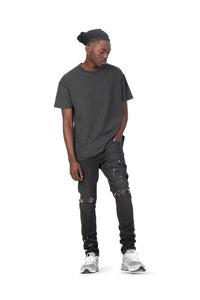 Purple - P001 Low Rise Skinny Jean Black Overspray - Clique Apparel