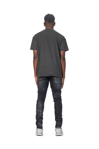 Purple - P001 Low Rise Skinny Jean Black Wash Metallic Silver - Clique Apparel