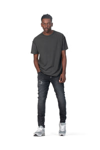 Purple - P001 Low Rise Skinny Jean Black Wash Metallic Silver - Clique Apparel