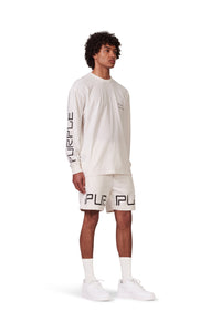 P413 Relaxed Fit Short - French Terry Wordmark Coconut Milk - Clique Apparel