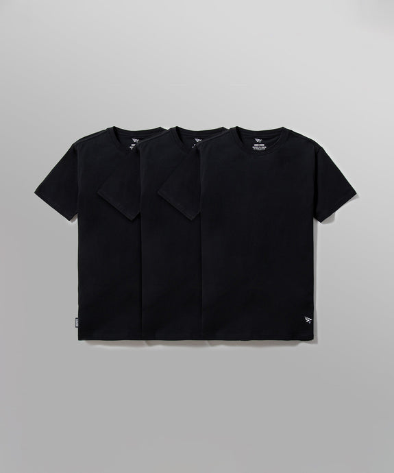 Paper Plane - Essential 3-Pack Tee - Black - Clique Apparel