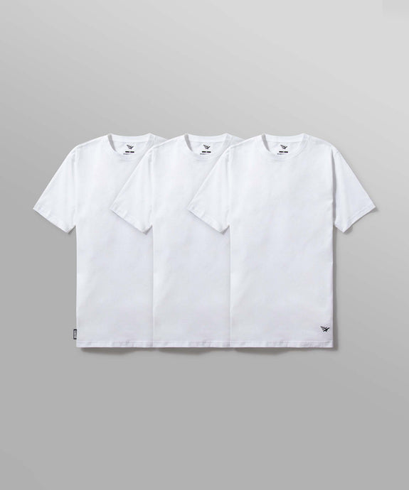 Paper Plane - Essential 3-Pack Tee - White - Clique Apparel