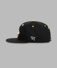 Load image into Gallery viewer, Paper Plane - Lovers &amp; Friends Snapback Hat - Black/Gold - Clique Apparel