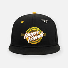 Load image into Gallery viewer, Paper Plane - Lovers &amp; Friends Snapback Hat - Black/Gold - Clique Apparel