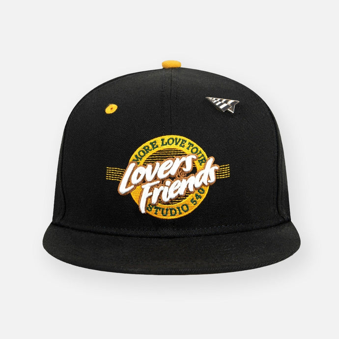 Paper Plane - Lovers & Friends Snapback Hat - Black/Gold - Clique Apparel