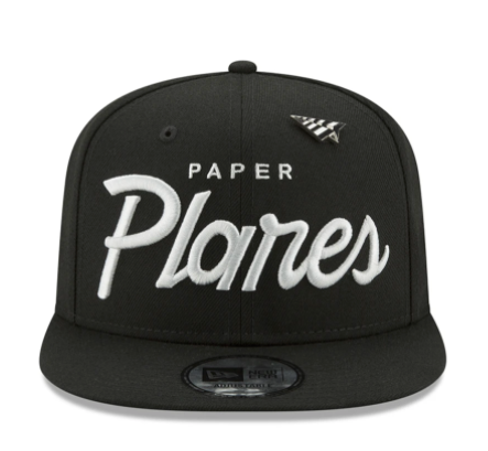 Paper Plane Blue Print Old School Snapback Black - Unisex - Clique Apparel