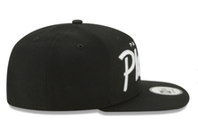 Load image into Gallery viewer, Paper Plane Blue Print Old School Snapback Black - Unisex - Clique Apparel