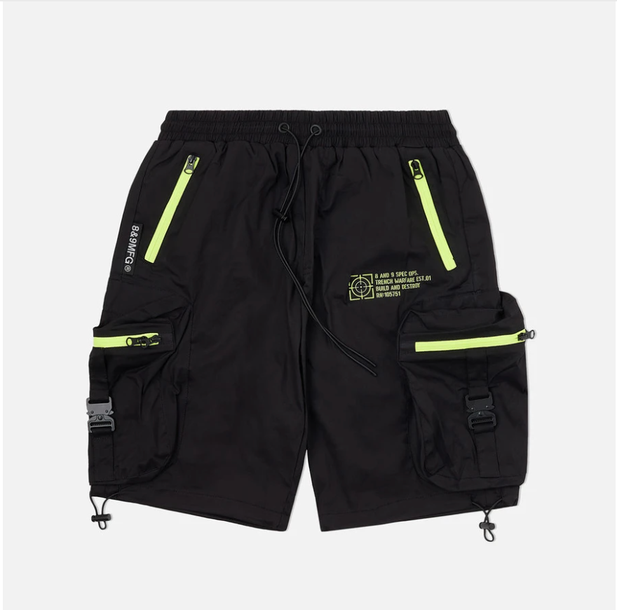 8&9 COMBAT NYLON SHORTS VOLT ZIPPER - Clique Apparel