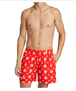 PURPLE BRAND RED MONOGRAM SWIM SHORTS *FREE SHIPPING - Clique Apparel